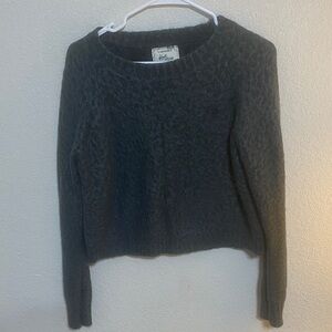 Cotton On Dark Gray Crewneck Cable Knit Sweater